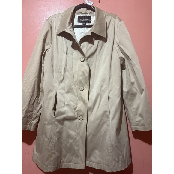 WeatherProof Womens Coat XL Extra Large Light Brown Button Up Jacket Winter - Picture 1 of 9